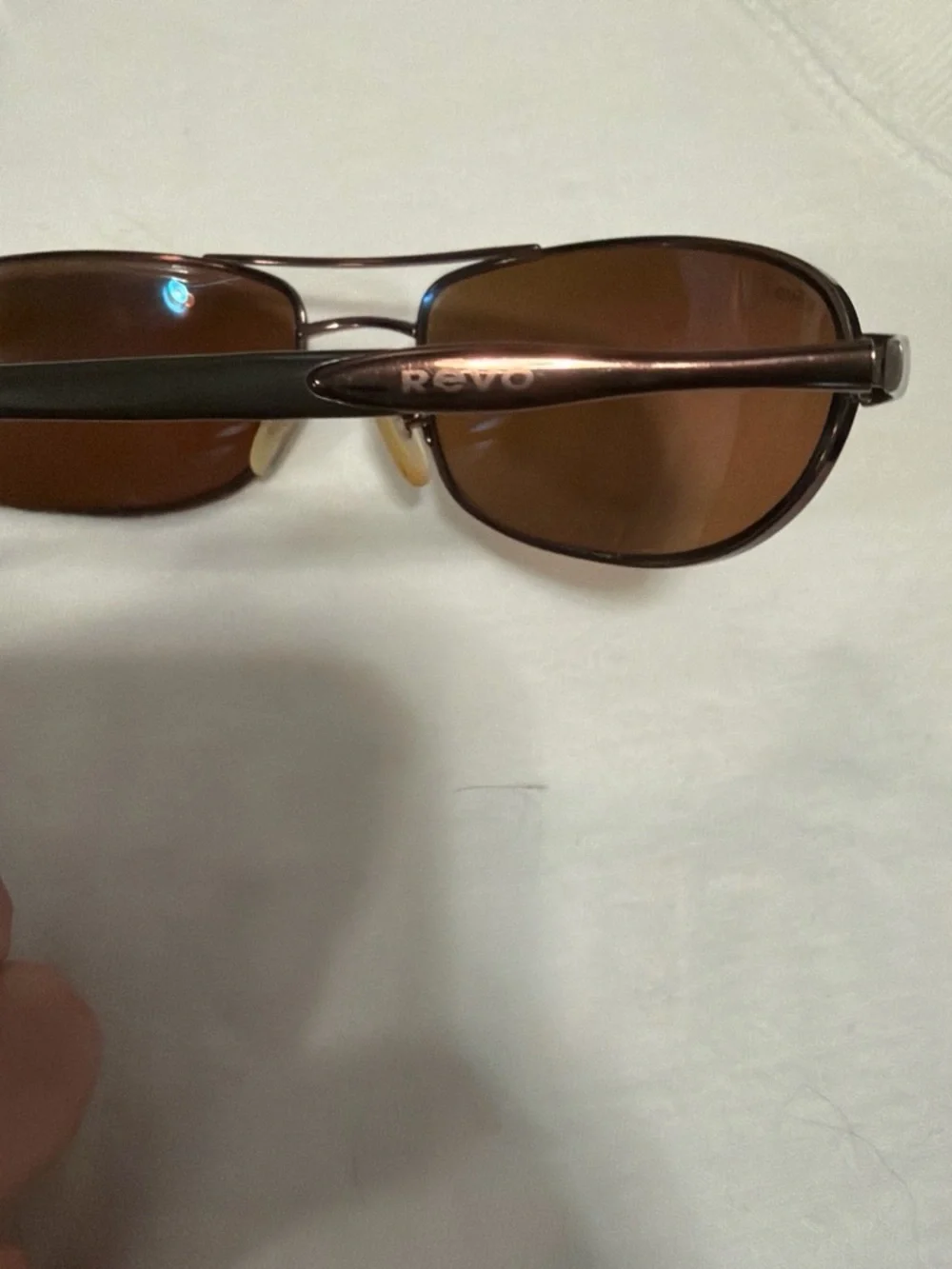 Revo Brown Lens Gold-Brown Metal Frame Sunglasses